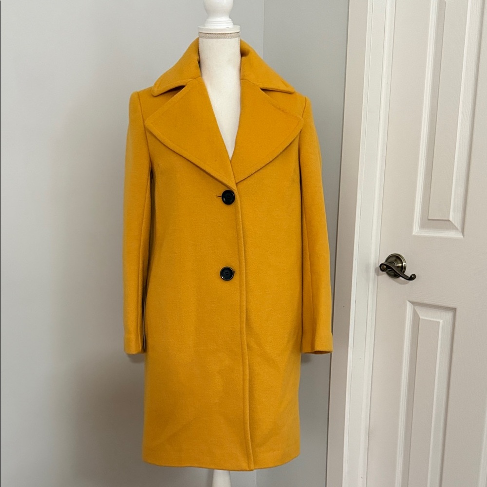 Sam Edelman Mustard Wool Blend Coat